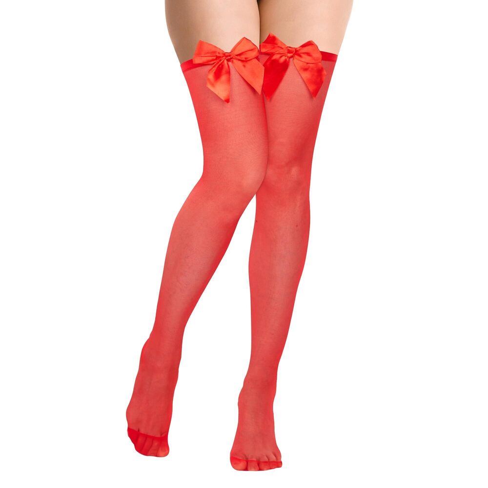 7928 Thigh High Stockings with Bow Christmas Stockings Lace Stocking Sexy